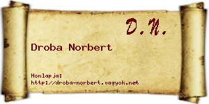 Droba Norbert névjegykártya